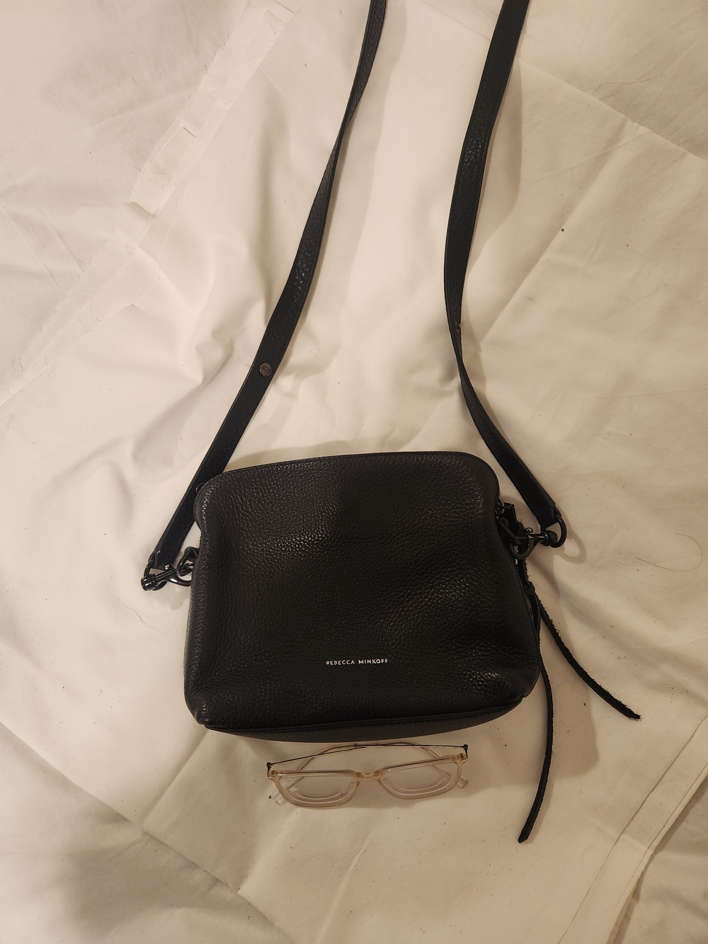 Rebecca Minkoff Black Pebbled Leather Mini Crossbody